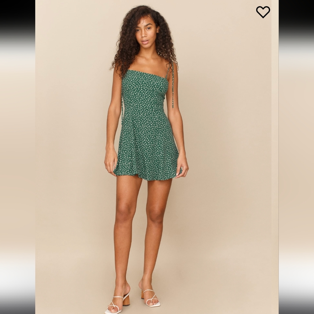SheIn tie strap sundress green size small